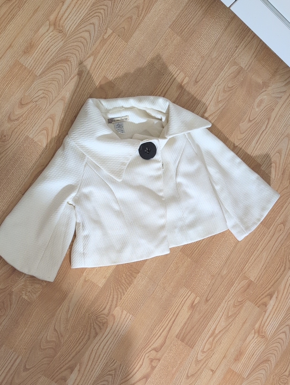 American Rag Cie White Vintage Cropped Swing Coat Size S